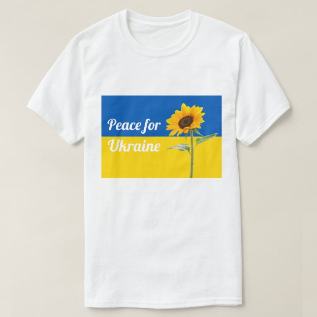 Peace for Ukraine Sunflower Flag Yellow & Blue T-Shirt (Design Front)