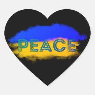 PEACE for Ukraine Ukrainian Anti War No War Heart Sticker