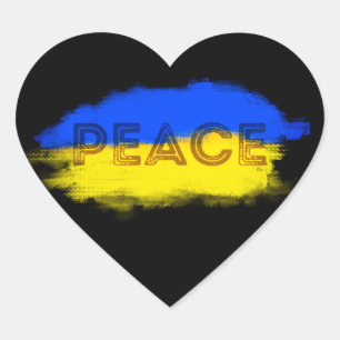 PEACE for Ukraine Ukrainian Anti War No War Heart Sticker