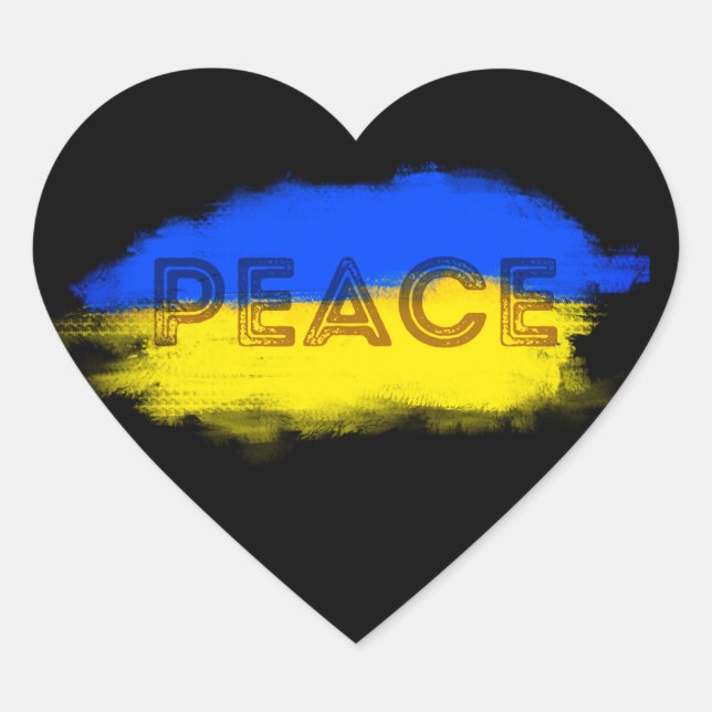 PEACE for Ukraine Ukrainian Anti War No War Heart Sticker (Front)