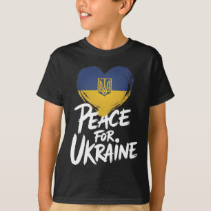 Peace For Ukraine Ukrainian Flag Heart Symbol  T-Shirt