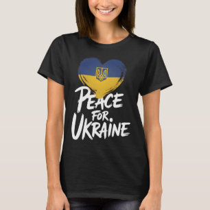 Peace For Ukraine Ukrainian Flag Heart Symbol  T-Shirt