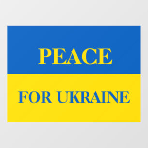 Peace for Ukraine. Ukrainian flag.  Window Cling
