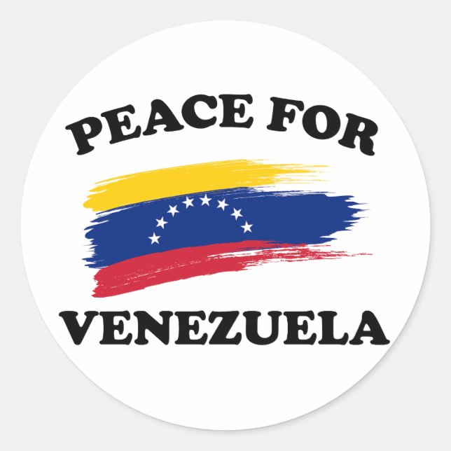 Peace For Venezuela Classic Round Sticker (Front)