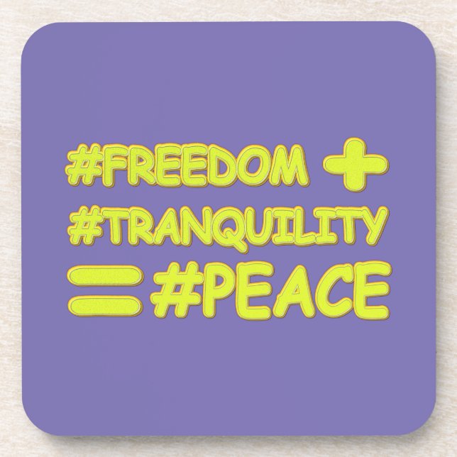 "PEACE FORMULA EQUATION" Cute Design. Buy Now Coaster (Front)