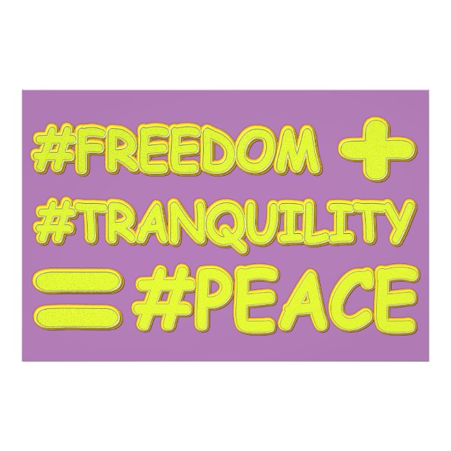 "PEACE FORMULA EQUATION" Cute Design. Buy Now Photo Print (Front)