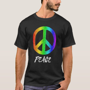 Peace Freedom 60s Pride Rainbow Peace Sign Equalit T-Shirt