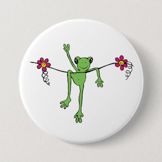 Peace Froggy 3 Inch Round Button