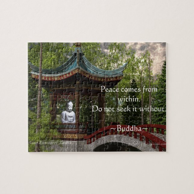 Peace From Within, Buddha Quote Jigsaw Puzzle (Horizontal)