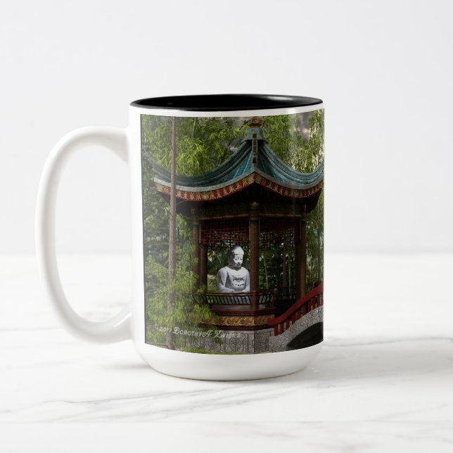 Peace From Within, Buddha Quote Two-Tone Coffee Mug (Left)