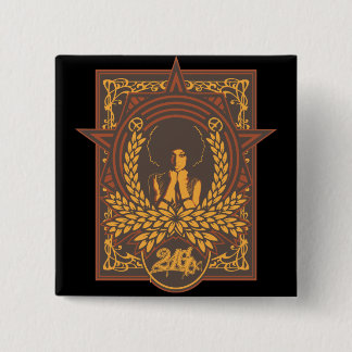 Peace Funk Afro 2 Inch Square Button