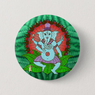 Peace Ganesh Dancing 2 Inch Round Button