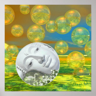 Peace – Golden and Emerald Serenity Poster