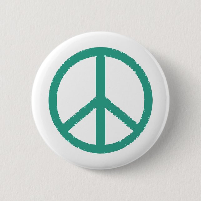 peace green 2 inch round button (Front)