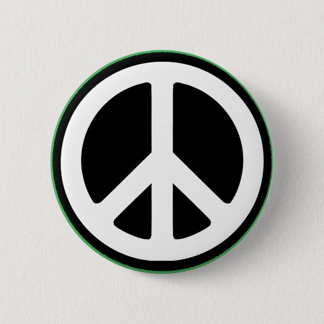 Peace Green Symbol! 2 Inch Round Button (Front)