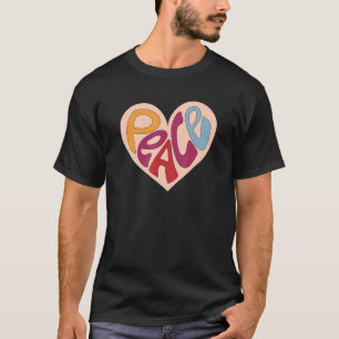 Peace Groovy Heart Freedom 60s 70s Hippie Colors R T-Shirt