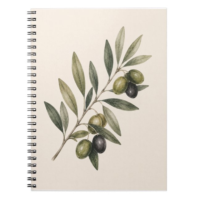Peace Grows Here | Vintage Olive Branch Botanical  Notebook (Front)