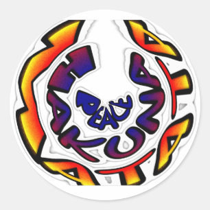 "Peace Hakuna Matata" Circular Art Print Classic Round Sticker