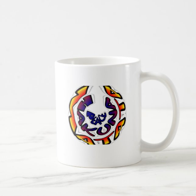 "Peace Hakuna Matata" Circular Art Print Coffee Mug (Right)