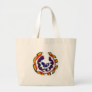 "Peace Hakuna Matata" Circular Art Print Large Tote Bag