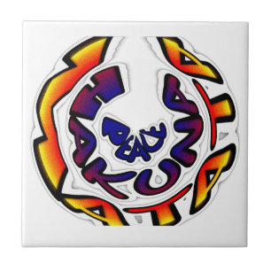 "Peace Hakuna Matata" Circular Art Print Tile