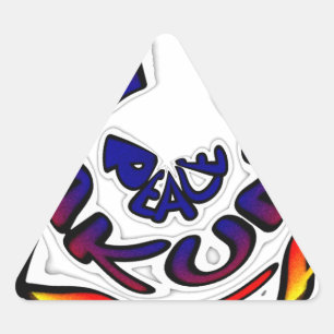 "Peace Hakuna Matata" Circular Art Print Triangle Sticker
