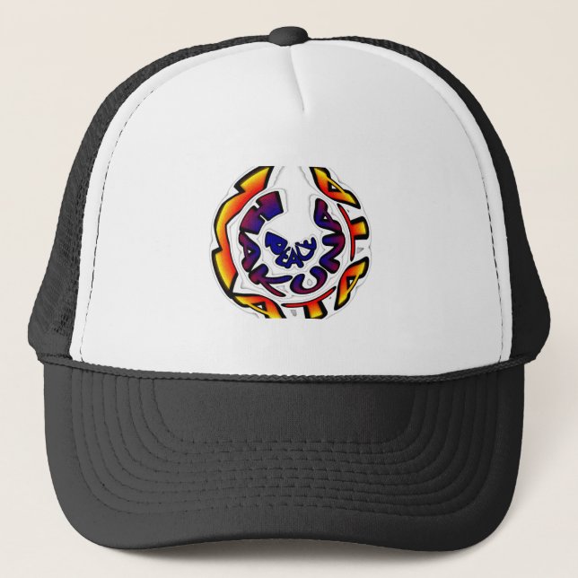 "Peace Hakuna Matata" Circular Art Print Trucker Hat (Front)