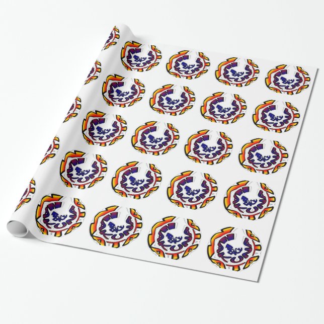 "Peace Hakuna Matata" Circular Art Print Wrapping Paper (Unrolled)
