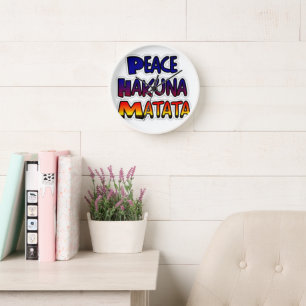 Peace Hakuna Matata Gifts Products Clock