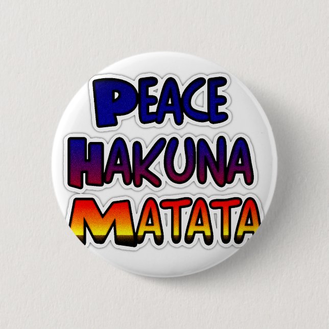 Peace Hakuna Matata Gradient Art 2 Inch Round Button (Front)