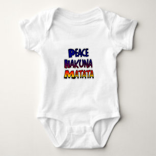 Peace Hakuna Matata Gradient Art Baby Bodysuit
