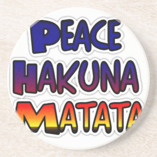 Peace Hakuna Matata Gradient Art Coaster