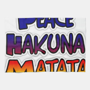 Peace Hakuna Matata Gradient Art Kitchen Towel