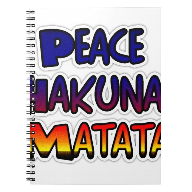 Peace Hakuna Matata Gradient Art Notebook (Front)