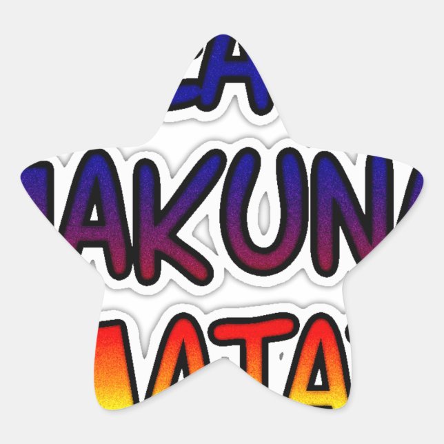 Peace Hakuna Matata Gradient Art Star Sticker (Front)