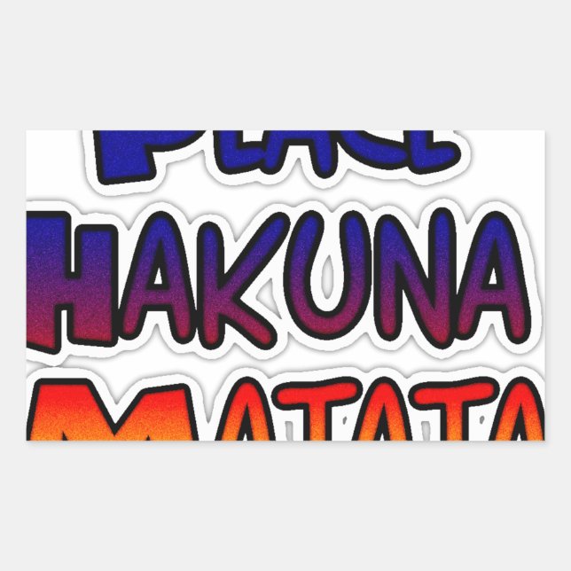 Peace Hakuna Matata Gradient Art Sticker (Front)