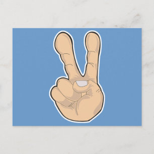 peace hand gesture postcard