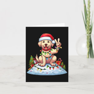Peace Hand Labrador Retriever Christmas Lights Wom Card