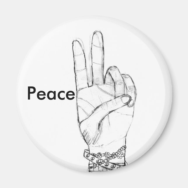 Peace Hand Magnet (Front)