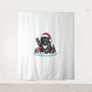 Peace Hand Newfoundland Dog Christmas Lights Women Tapestry