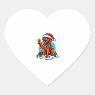 Peace Hand Rhodesian Ridgeback Christmas Lights Wo Heart Sticker