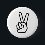Peace Hand Sign 2 Inch Round Button<br><div class="desc">Peace Hand Sign</div>