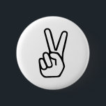 Peace Hand Sign 2 Inch Round Button<br><div class="desc">Peace Hand Sign</div>