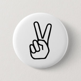 Peace Hand Sign 2 Inch Round Button