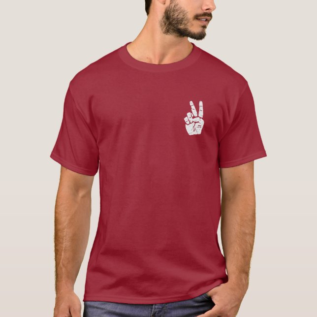 Peace hand sign   corner T-Shirt (Front)