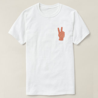 Peace Hand Sign Embroidered Style – Love Freedom T-Shirt