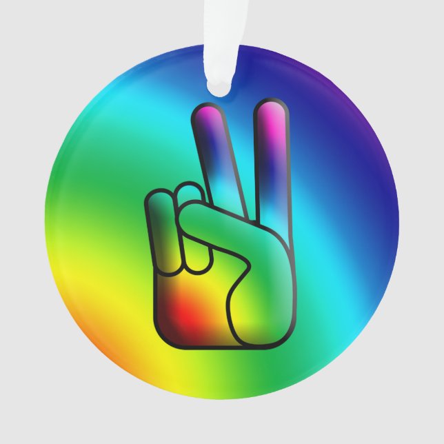 Peace Hand  Sign Hippie Christmas Ornament 2 (Front)