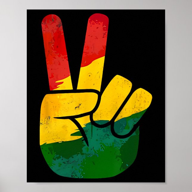 Peace Hand Sign Juneteenth Day Black Pride Men Wom (Front)