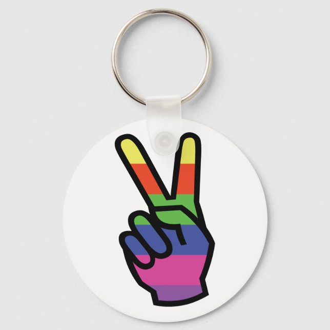 Peace hand sign keychain (Front)