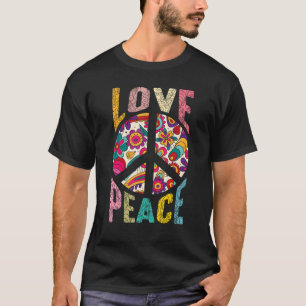 Peace Hand Tie Dye Finger Freedom Hippie Flower Ch T-Shirt
